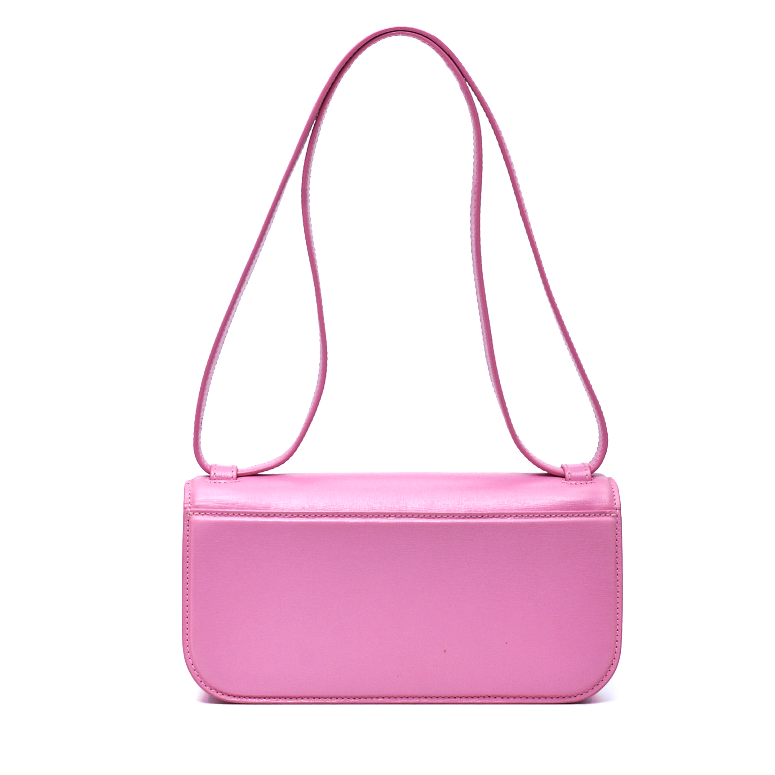 Balenciaga- Pink Gossip BB Plaque Leather Shoulder Bag